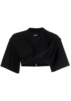 Jacquemus Le Bahia Court cotton T-shirt - Black