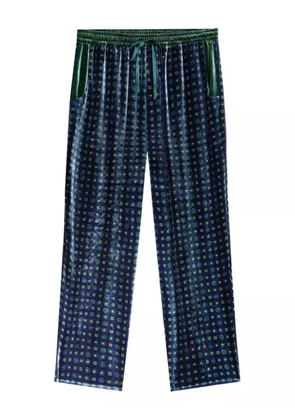 Pierre-Louis Mascia geometric-pattern drawstring trousers - Blue