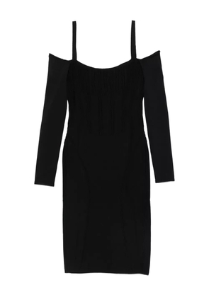 Mugler ribbed off-shoulder mini dress - Black