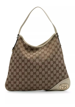 Gucci Pre-Owned 2016-2024 GG Canvas New Britt hobo bag - Brown