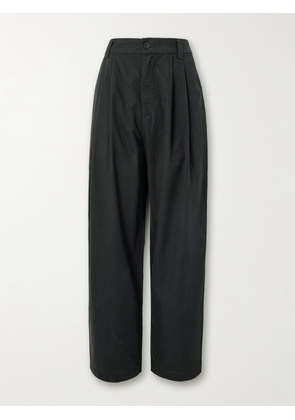 AGOLDE - Slater Straight-Leg Pleated Cotton-Twill Trousers - Men - Black - UK/US 28