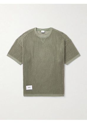 WTAPS - Ghill Open-Knit Cotton T-Shirt - Men - Green - S