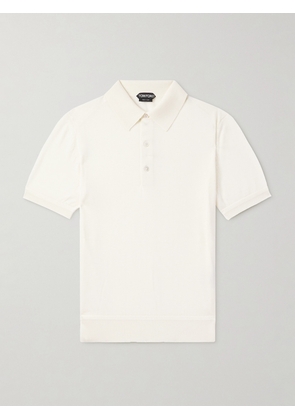 TOM FORD - Cashmere and Silk-Blend Polo Shirt - Men - White - IT 46