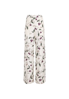 Stella McCartney Organic Silk Cherry Wide-Leg Trousers
