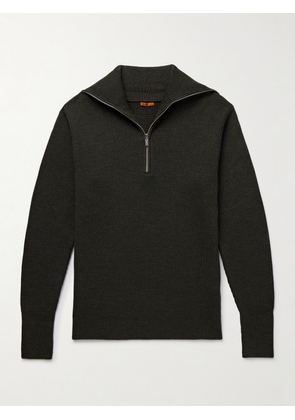 Barena - Ribbed Wool Half-Zip Sweater - Men - Green - S