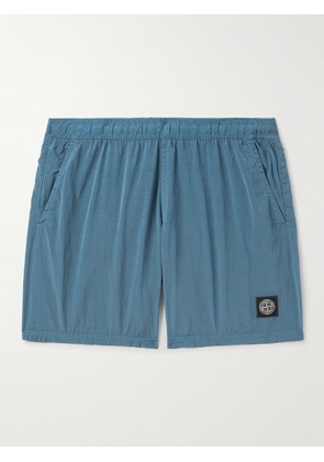 Stone Island - Straight-Leg Mid-Length Logo-Appliqued ECONYL® Nylon Metal Swim Shorts - Men - Blue - S