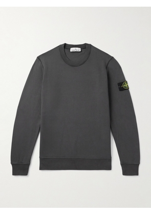 Stone Island - Garment-Dyed Logo-Appliquéd Cotton-Jersey Sweatshirt - Men - Gray - S