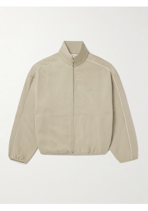 FEAR OF GOD ESSENTIALS - Oversized Logo-Appliquéd Cotton-Blend Jersey Zip-Up Sweatshirt - Men - Neutrals - XS