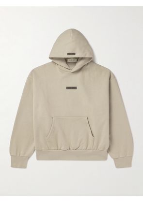 FEAR OF GOD ESSENTIALS - Oversized Logo-Appliquéd Cotton-Blend Jersey Hoodie - Men - Neutrals - XXS