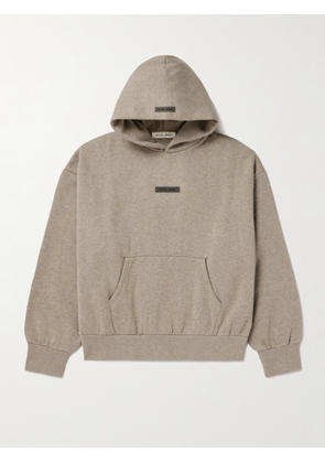 FEAR OF GOD ESSENTIALS - Oversized Logo-Appliquéd Cotton-Blend Jersey Hoodie - Men - Brown - XXS