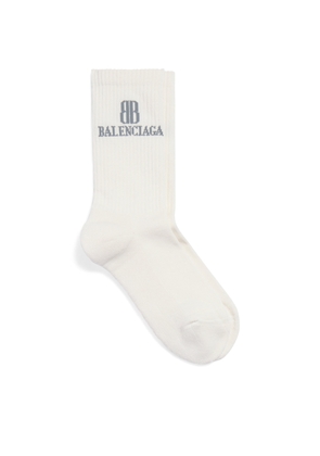 Balenciaga Cotton-Blend Logo Socks