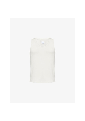 Mens Bottega Veneta Compact Brand-Patch Cotton-Blend Ribbed Knit Tank Top