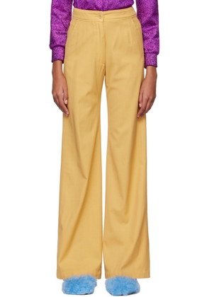 Dries Van Noten Yellow Pantery Trousers
