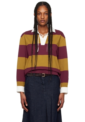 Dries Van Noten Tan & Red Striped Polo