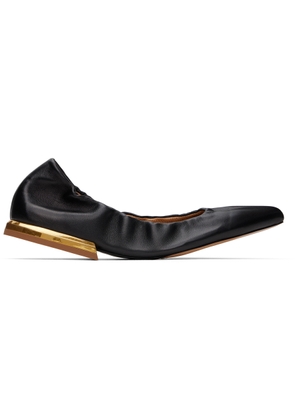 Dries Van Noten Black Leather Ballerina Flats