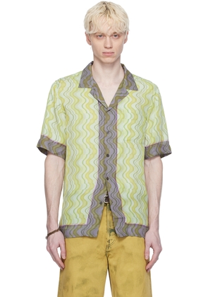 Dries Van Noten Green Graphic Shirt