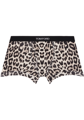 TOM FORD Beige & Black Cotton Snow Leopard Boxer Briefs