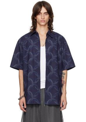 Dries Van Noten Blue Dotted Shirt