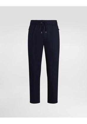 Dolce & Gabbana Stretch Cotton Gabardine Jogging Trousers - Man Pants And Shorts Blue 52