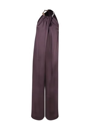 Stella McCartney Chocolate Satin Halter Jumpsuit
