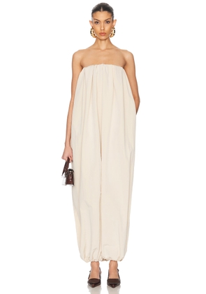 JACQUEMUS La Combinaison Calisson Jumpsuit in Off White - White. Size 36 (also in 40).