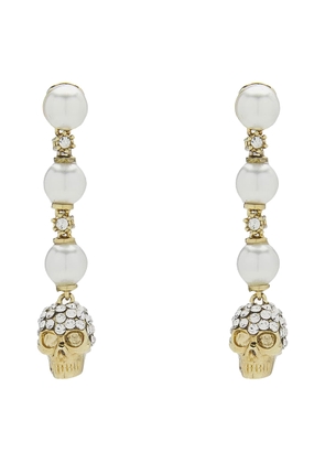 Alexander McQueen Skull And Pearl Earrings
