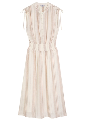 Rails Melodie Striped Linen-blend Midi Dress - Beige - L (UK14 / L)