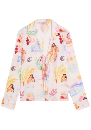 Rails Elm Printed Linen-blend Shirt - Ivory - XS (UK6 / XS)