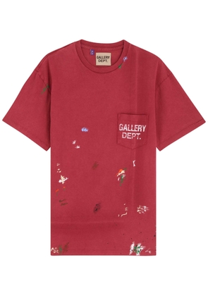 Gallery Dept. Paint-splattered Logo Cotton T-shirt - Red - XL