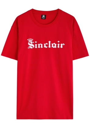 Sinclair Old English Crown Logo Cotton T-shirt - Red - S