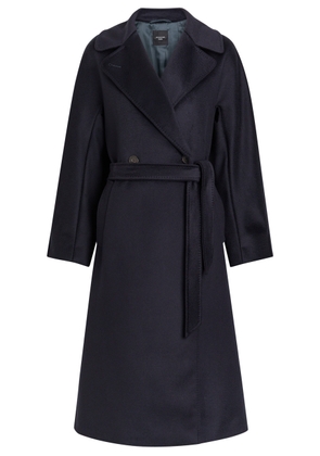 Weekend Max Mara Resina Belted Wool-blend Coat - Navy - 12 (UK12 / M)