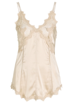 Isabel Marant Diandra Lace-embellished Stretch-silk Camisole top - Cream - 40 (UK12 / M)