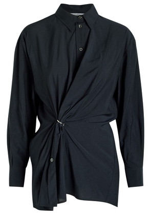 High Skylark Gathered Woven Shirt - Dark Blue - 44 (UK12 / M)