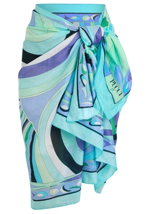 Pucci Printed Semi-sheer Cotton Sarong - Multicoloured 1 - One Size