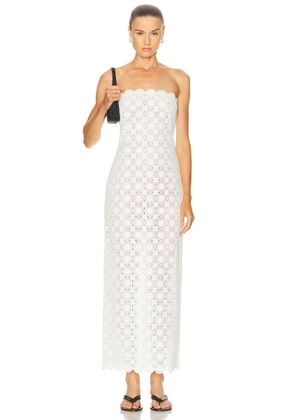 St. Agni Doily Column Dress in White - White. Size M (also in L).