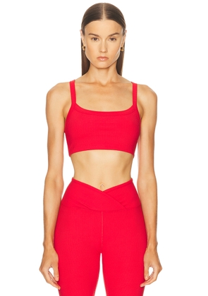 YEAR OF OURS Ribbed Bralette 2.0 in Cherry - Red. Size L (also in M, S, XS).