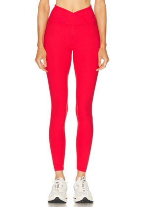 YEAR OF OURS Ribbed Veronica Legging in Cherry - Red. Size L (also in M, S, XS).