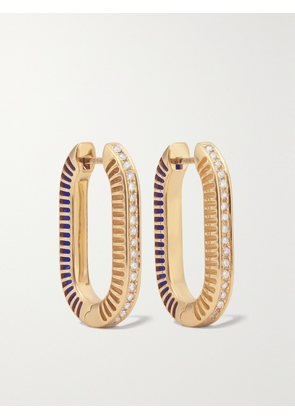 L’Atelier Nawbar - Lock Ray Large 18-karat Gold, Lapis Lazuli And Diamond Earrings - One size