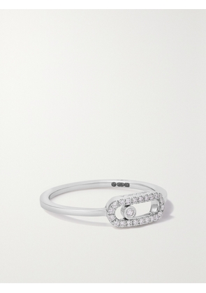 Messika - Move Uno 18-karat White Gold Diamond Ring - Silver - 51,52,53,54,56