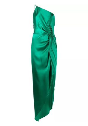 Michelle Mason knot-detail one-shoulder gown - Green