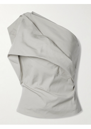 Rick Owens - Claudia One-shoulder Cotton-blend Top - Neutrals - IT38,IT40,IT42,IT44,IT46,IT48