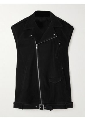 Rick Owens - Belted Oversized Suede Biker Jacket - Black - One size