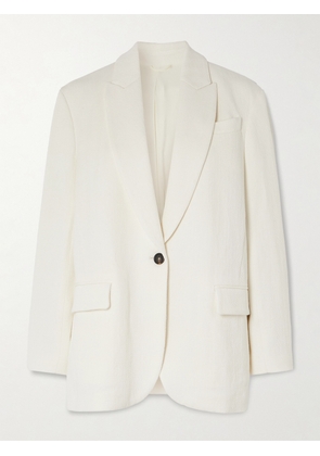 Brunello Cucinelli - Single-breasted Herringbone Cotton And Linen-blend Blazer - White - IT38,IT40,IT42,IT44,IT46,IT48,IT50