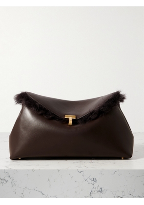 TOTEME - T-lock Shearling Clutch - Brown - One size