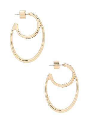 Ettika Golden Rings Hoop Earrings in Metallic Gold.