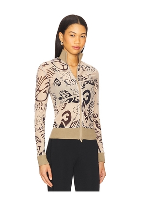 Juliet Johnstone Mesh Track Jacket in Tan. Size L. Also in M, S, XS.