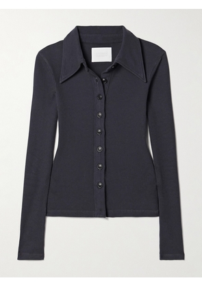 Citizens of Humanity - Gila Ribbed Stretch Organic Cotton And Lyocell-blend Jersey Polo Top - Black - x small,small,medium,large,x large