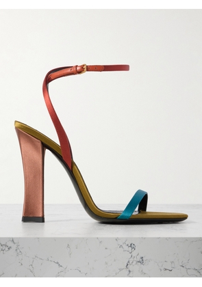 SAINT LAURENT - Dominique Color-block Satin Sandals - Metallic - EU 36,EU 37,EU 38,EU 38.5,EU 39,EU 40,EU 41