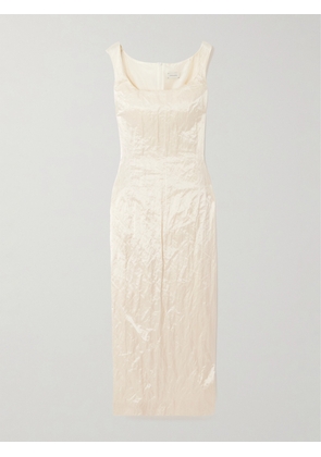 Magda Butrym - Crinkled Cotton-blend Midi Dress - Cream - FR 34,FR 36,FR 38,FR 40