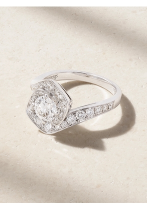 David Morris - Frozen Kiss 18-karat White Gold Diamond Ring - Silver - 7